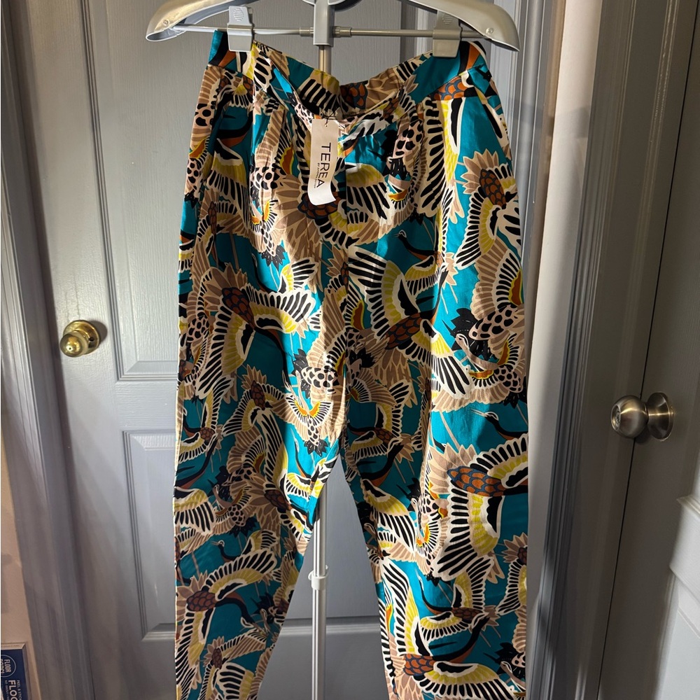 TERA Women's Multicolor Patterned Trousers